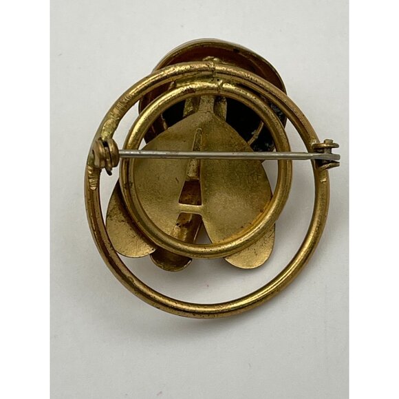 Vintage Brass MCM Abstract Artistic Design 1.5" Brooch - Picture 3 of 9